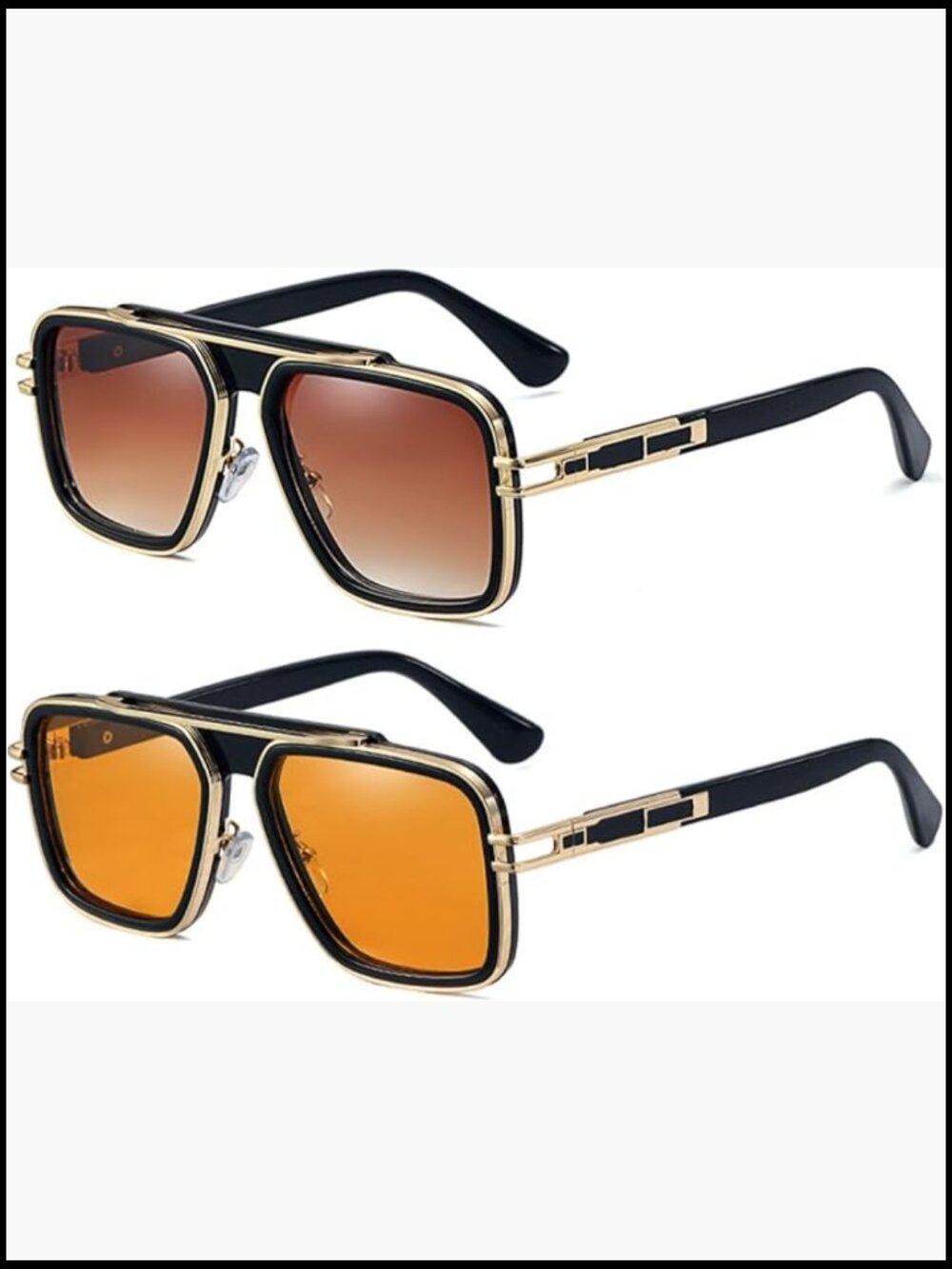 Retro Square Metal Sunglasses with UV400 Protection - Picture 1 of 6